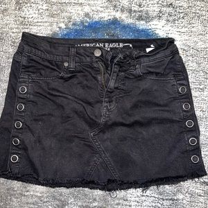 american eagle size 0 black denim skirt